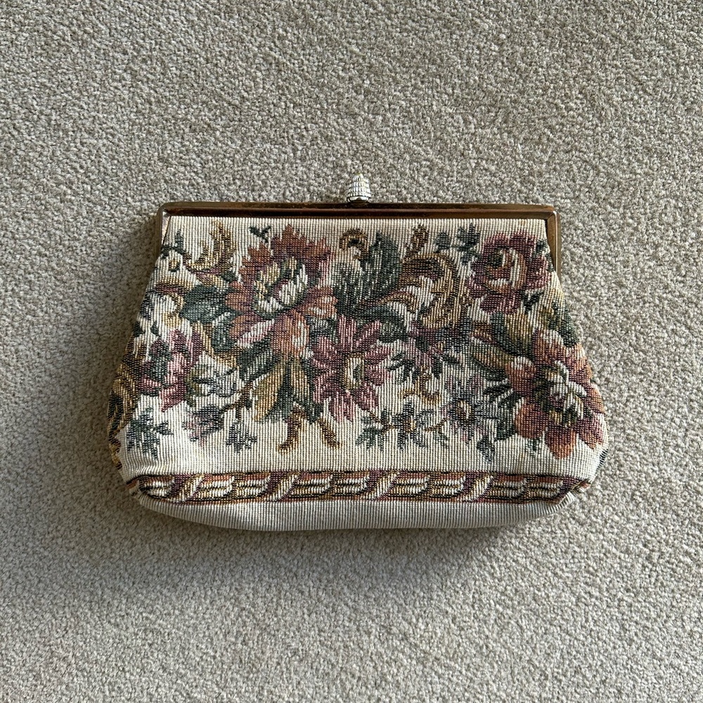 Vintage Verdi Tapestry Floral Evening Bag Clutch